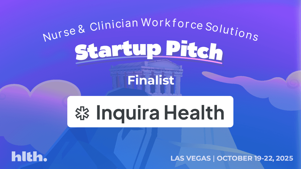 Inquira Health is a Finalist at HLTH 2025 Startup Pitch Competition
