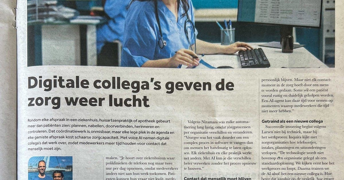 Inquira in de FD-special "Toekomst van de zorg": digitale collega's geven de zorg weer lucht